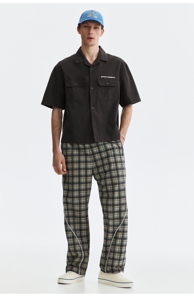 H&M Relaxed-fit short-sleeved utility shirt, Alternate, color, Dark Gray/Service Garments