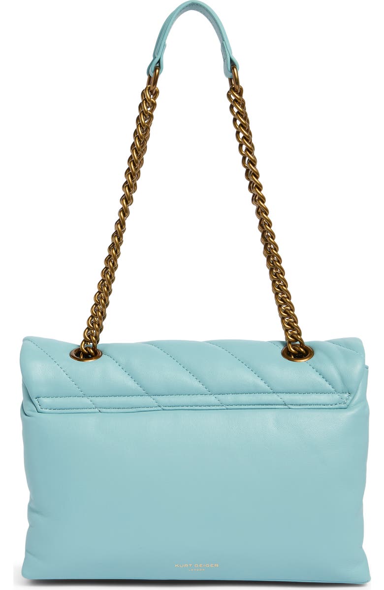 Kurt Geiger London Large Soho Quilted Leather Shoulder Bag, Alternate, color, Mid Blue