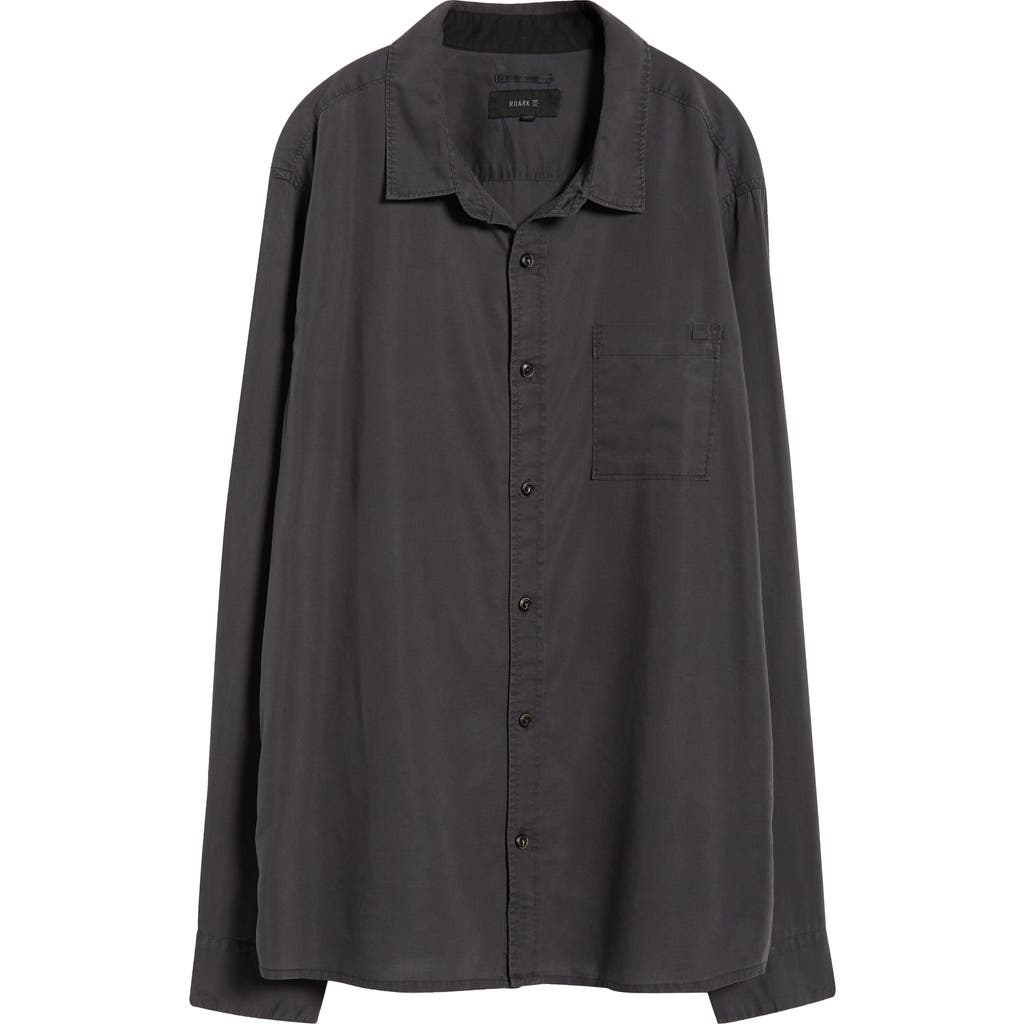 Roark Made To Fade Solid Cotton & Lyocell Button-up Shirt In Blue