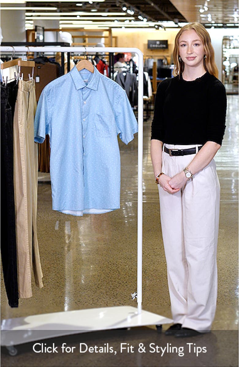 James Geo Print Short Sleeve Cotton Button-Up Shirt, sales video thumbnail