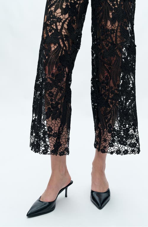 Shop Bayeas High Waist Crystal Embellished Lace Leg Jeans