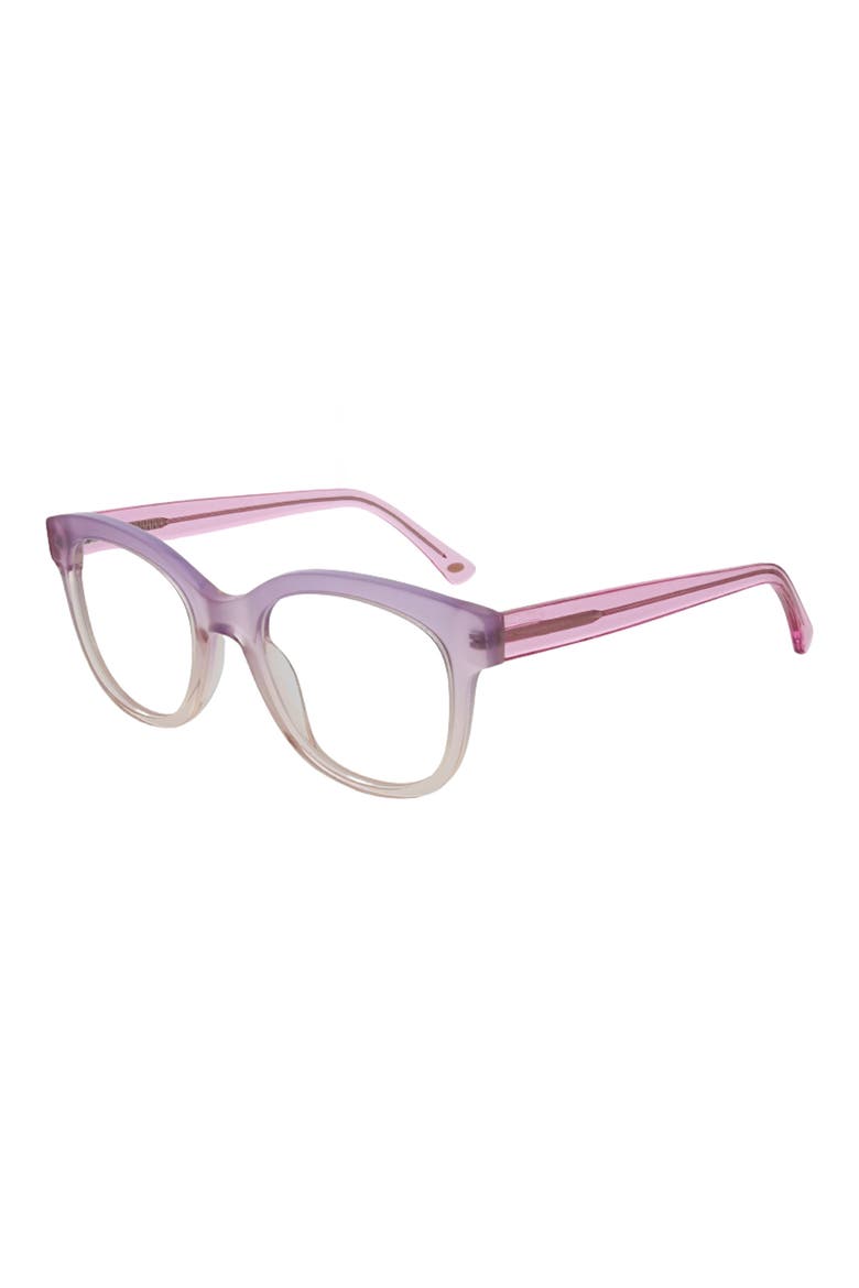 49mm Square Reading Glasses, Alternate, color, LIGHT PURPLE TO CLEAR OMBRE