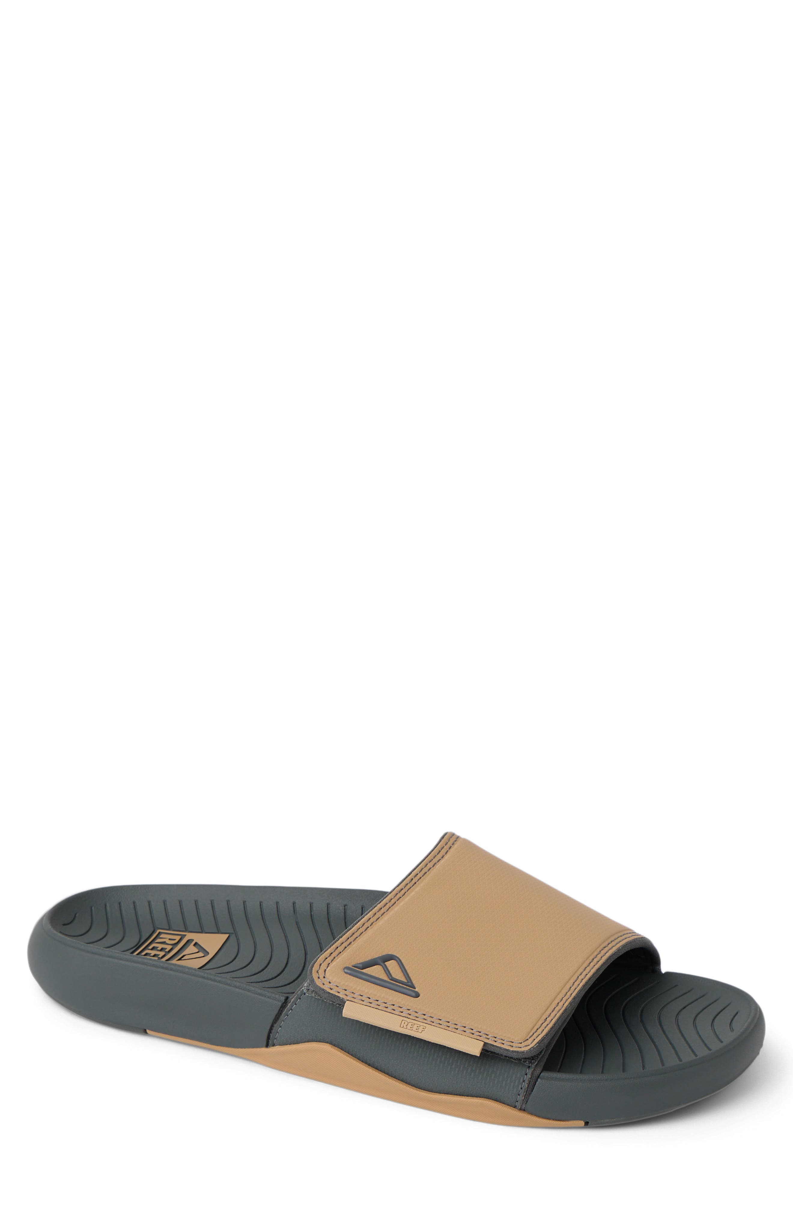 Reef Phantom Slab Slide Sandal, Main, color, Black/ Tan