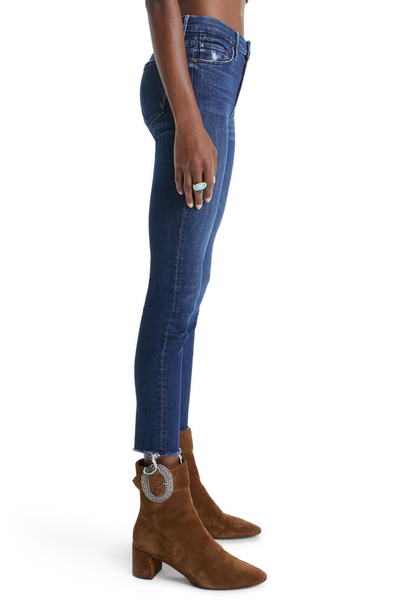 MOTHER 'The Looker' Frayed Ankle Jeans, Alternate, color, 