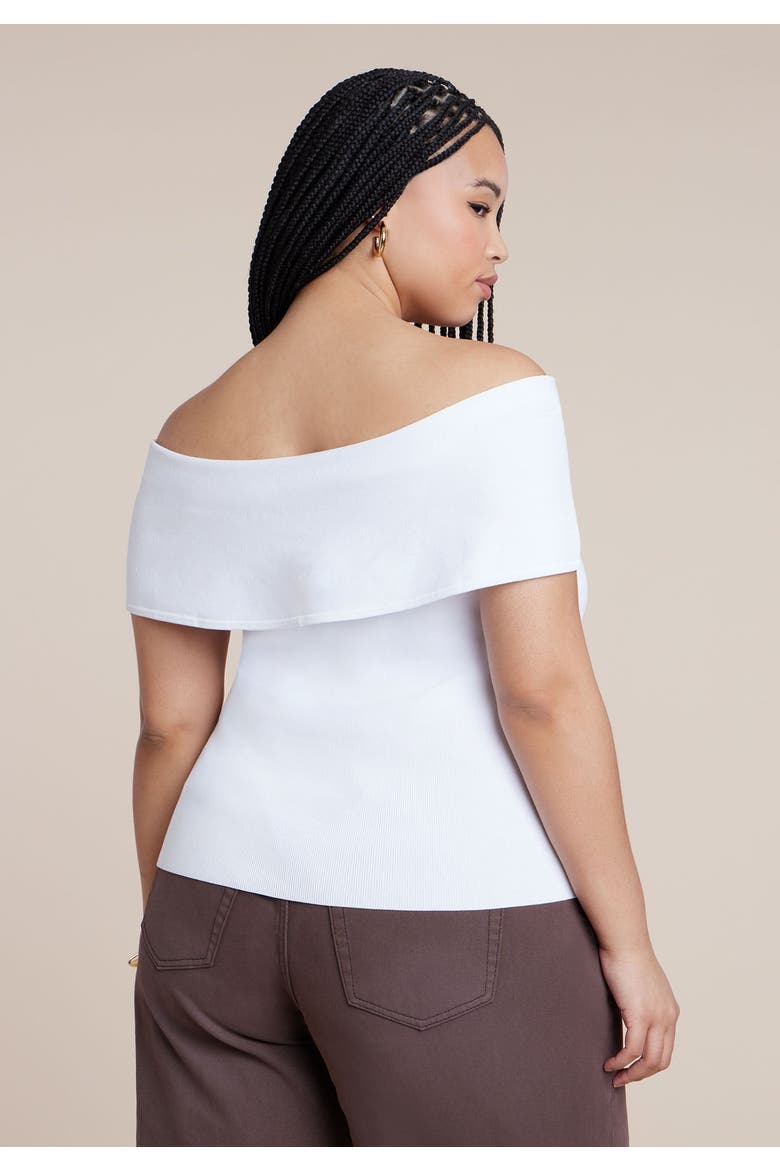 Twisted Off The Shoulder Sweater, Alternate, color, WHITE