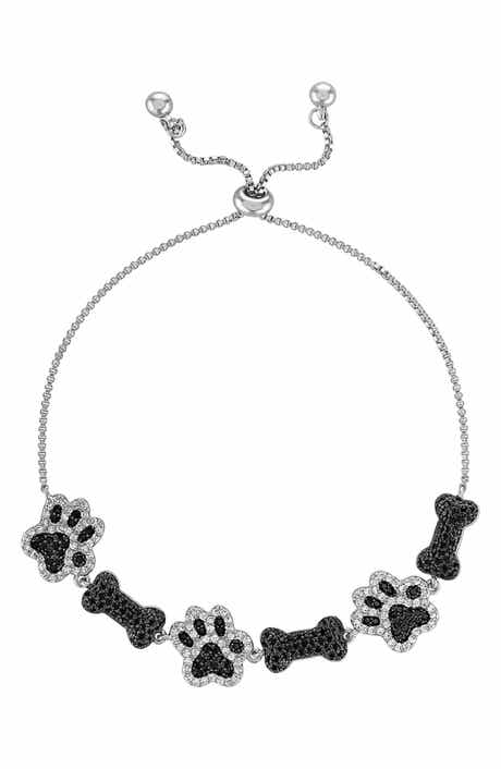 Black Spinel & White Sapphire Slider Bracelet