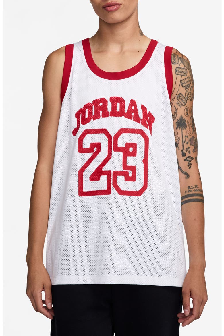 40th Anniversary Mesh Tank Jersey, Main, color, WHITE/ VARSITY RED/ RED