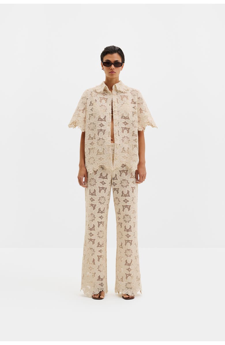 Malina Ari Guipure Lace Shirt, Main, color, Sand
