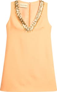 Valentino Garavani Embroidered Wool & Silk Crepe Couture Minidress