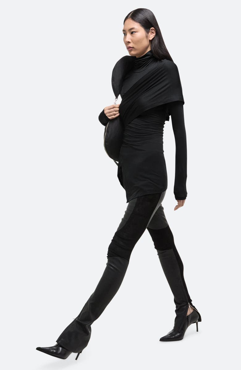Helmut Lang Protection Draped Asymmetric Turtleneck Top, Alternate, color,