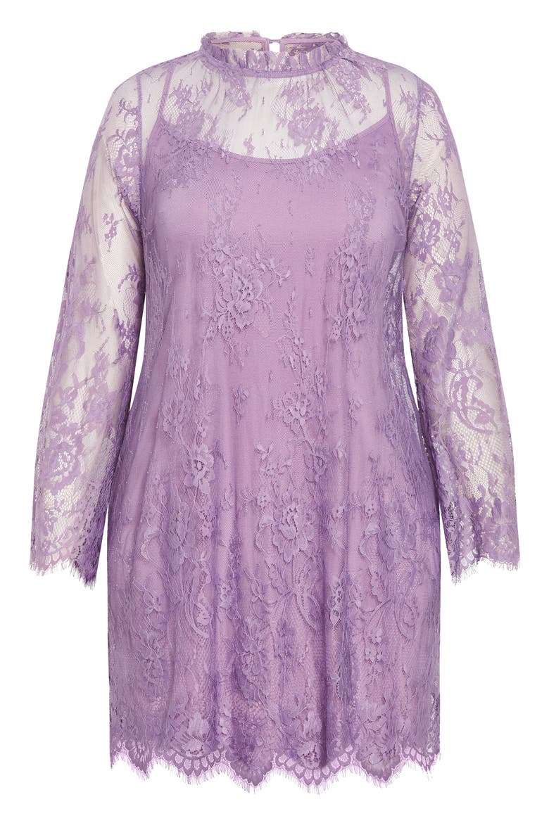Zelda Lace Minidress, Alternate, color, LILAC LACE