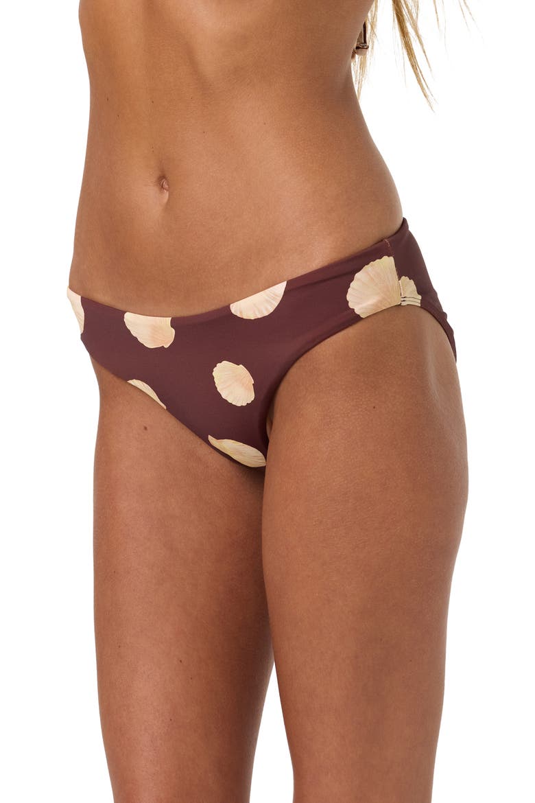 Camila Shells Lagoon Bikini Bottoms, Alternate, color, CHOCOLATE