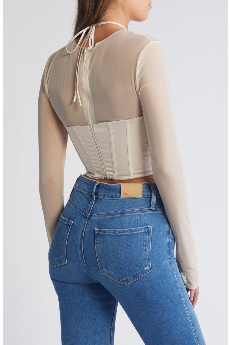 Know You Long Sleeve Corset Top, Alternate, color, VANILLA