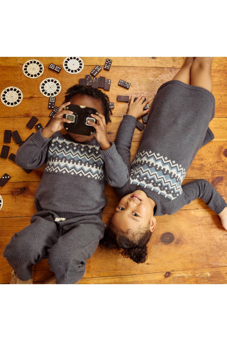 Fair Isle Sweater, Alternate, color, Dark Grey