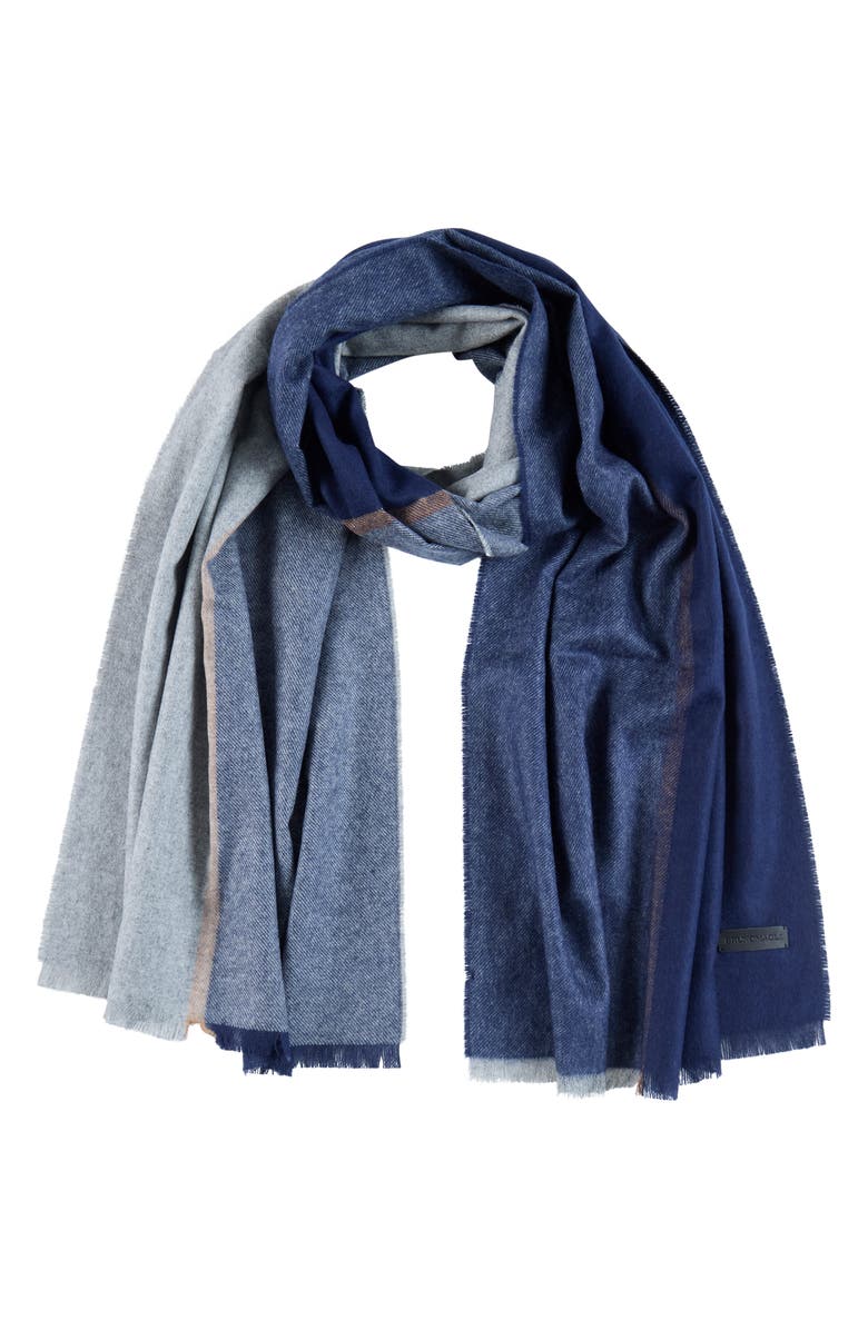 Bruno Magli Silk & Cashmere Blend Scarf, Main, color, Navy