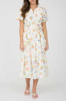 AUGUST SKY Flutter Sleeve Midi Dress