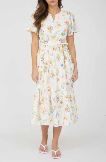 AUGUST SKY Flutter Sleeve Midi Dress
