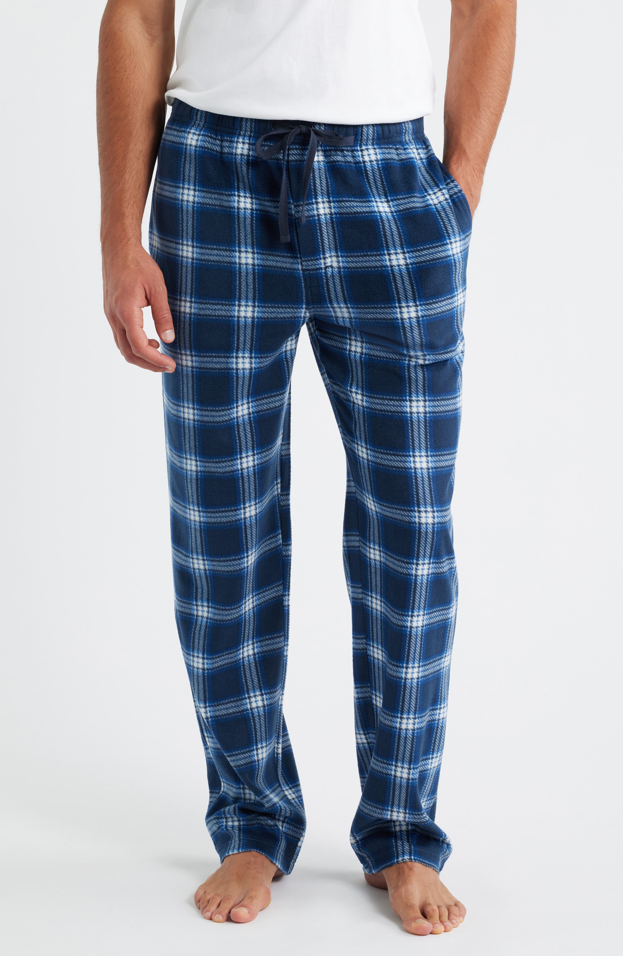 Majestic International Unwind Fleece Drawstring Pants in Navy 