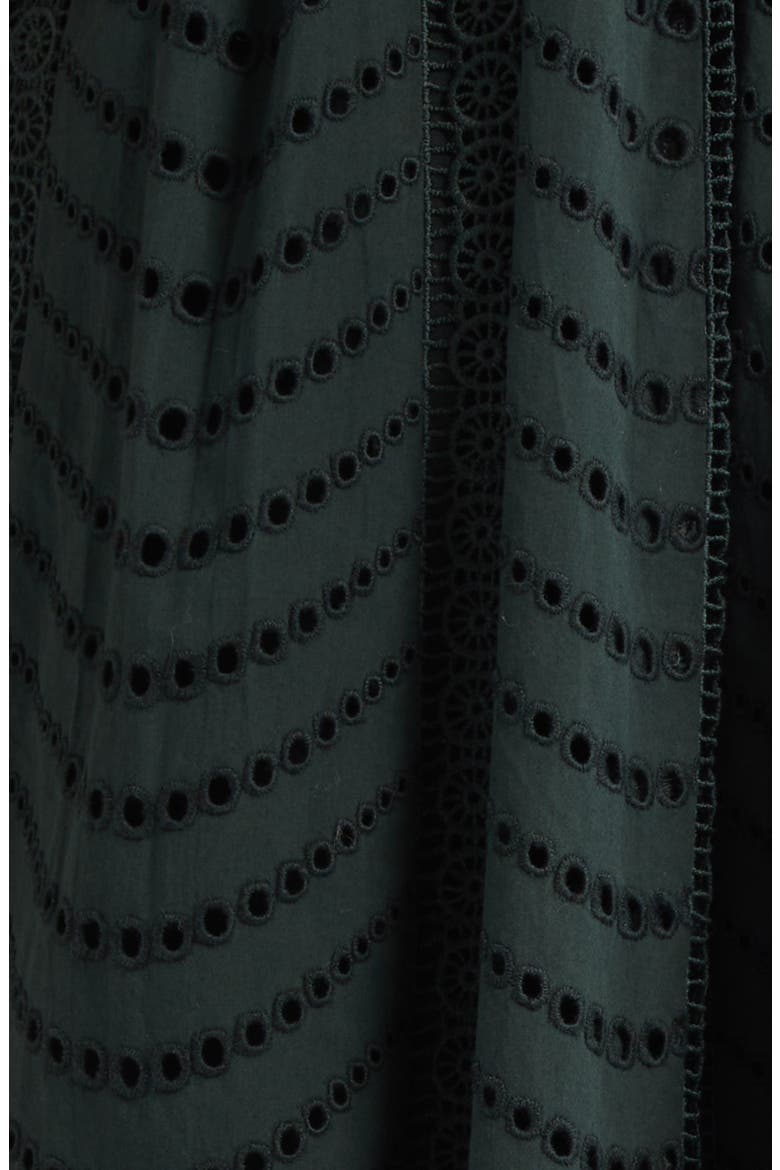 ulla johnson olga flutter sleeve lace poplin midi dress reviews The Olga Flutter Dress- a new arrival by Ulla Johnson The Olga Dress  catches the eye with degrad eyelets that undulate across signature  water-washed poplin. Adorned with lace inserts that subtly reveal