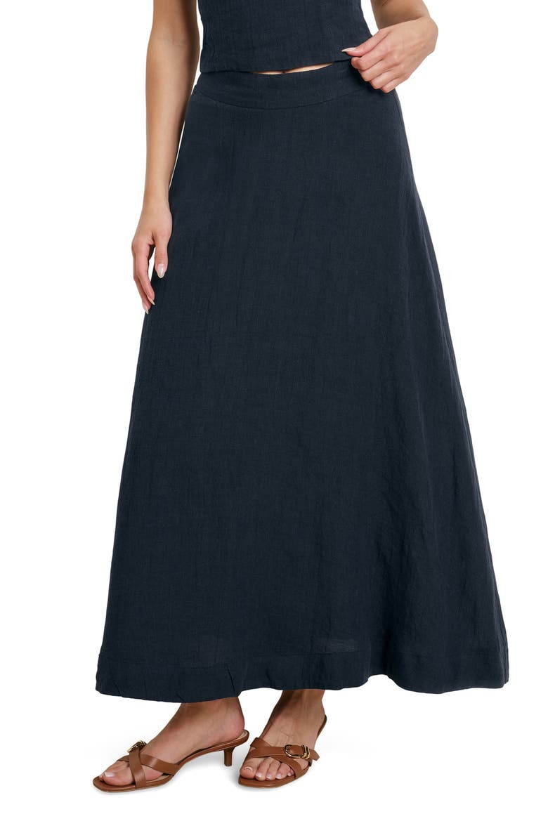 Favorite Daughter There For You Linen Maxi Skirt, Main, color, Navy