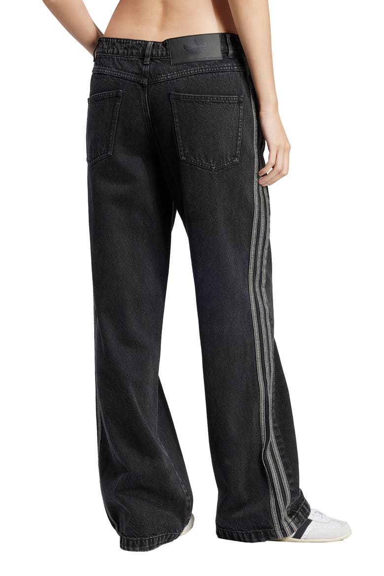 Adicolor 3-Stripes Denim Track Pants, Alternate, color, TRUE BLACK DENIM