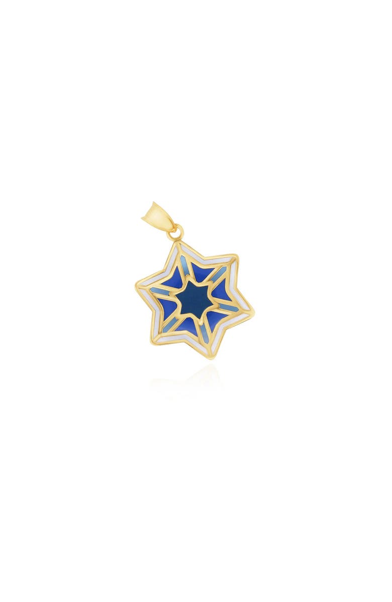 The Lovery Fine Jewelry Mixed Blue Enamel Star Charm, Main, color, Blue