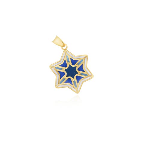 Mixed Blue Enamel Star Charm