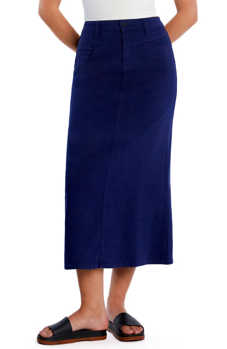 Wash Lab Denim Lilou Denim Midi Skirt, Main, color, Castle Blue