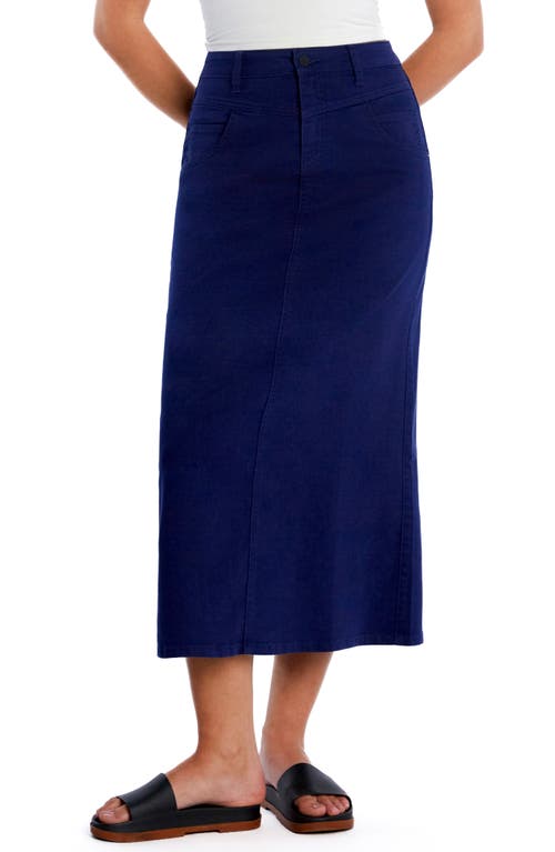 Wash Lab Denim Lilou Denim Midi Skirt In Castle Blue