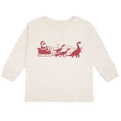 Dino Christmas Long Sleeve Shirt (Toddler, Little Kid & Big Kid)
