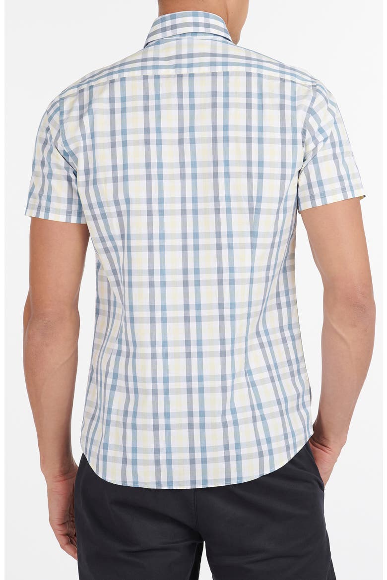 Tailored Fit Tattersall Short Sleeve Button-Down Shirt, Alternate, color, AQUA