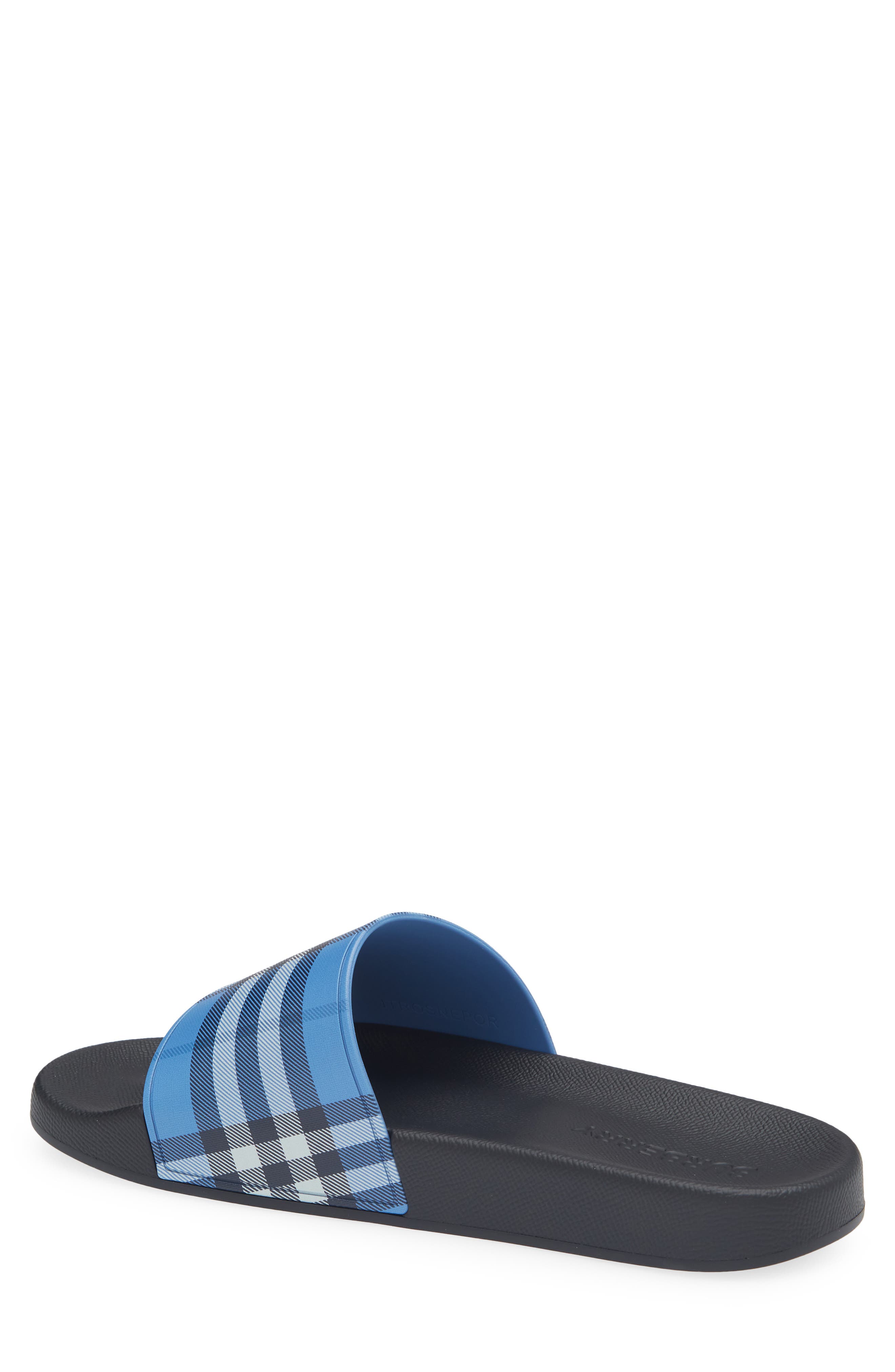 Burberry Furley Check Slide Sandal, Alternate, color, Cornflower Blu Ip Ck