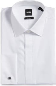 BOSS Hank Slim Fit Easy Iron Tuxedo Shirt