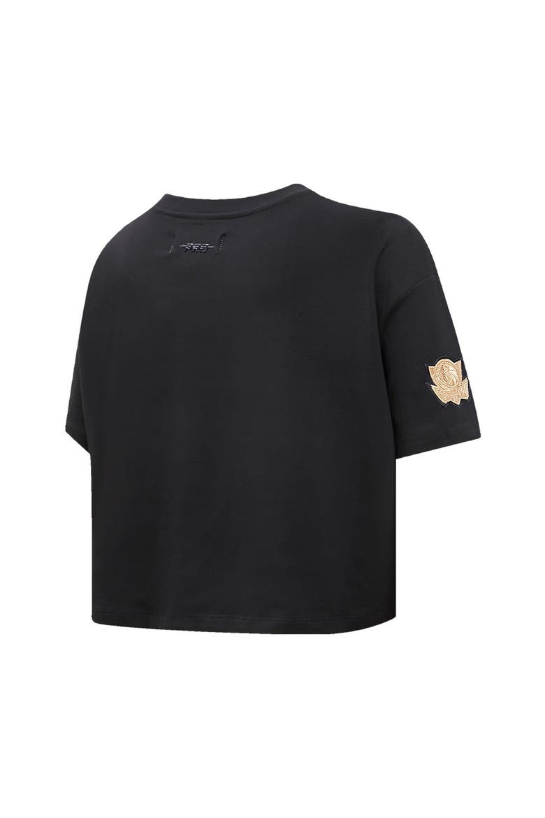 Women's Pro Standard Black Dallas Mavericks Holiday Glam Boxy T-Shirt, Alternate, color, Black