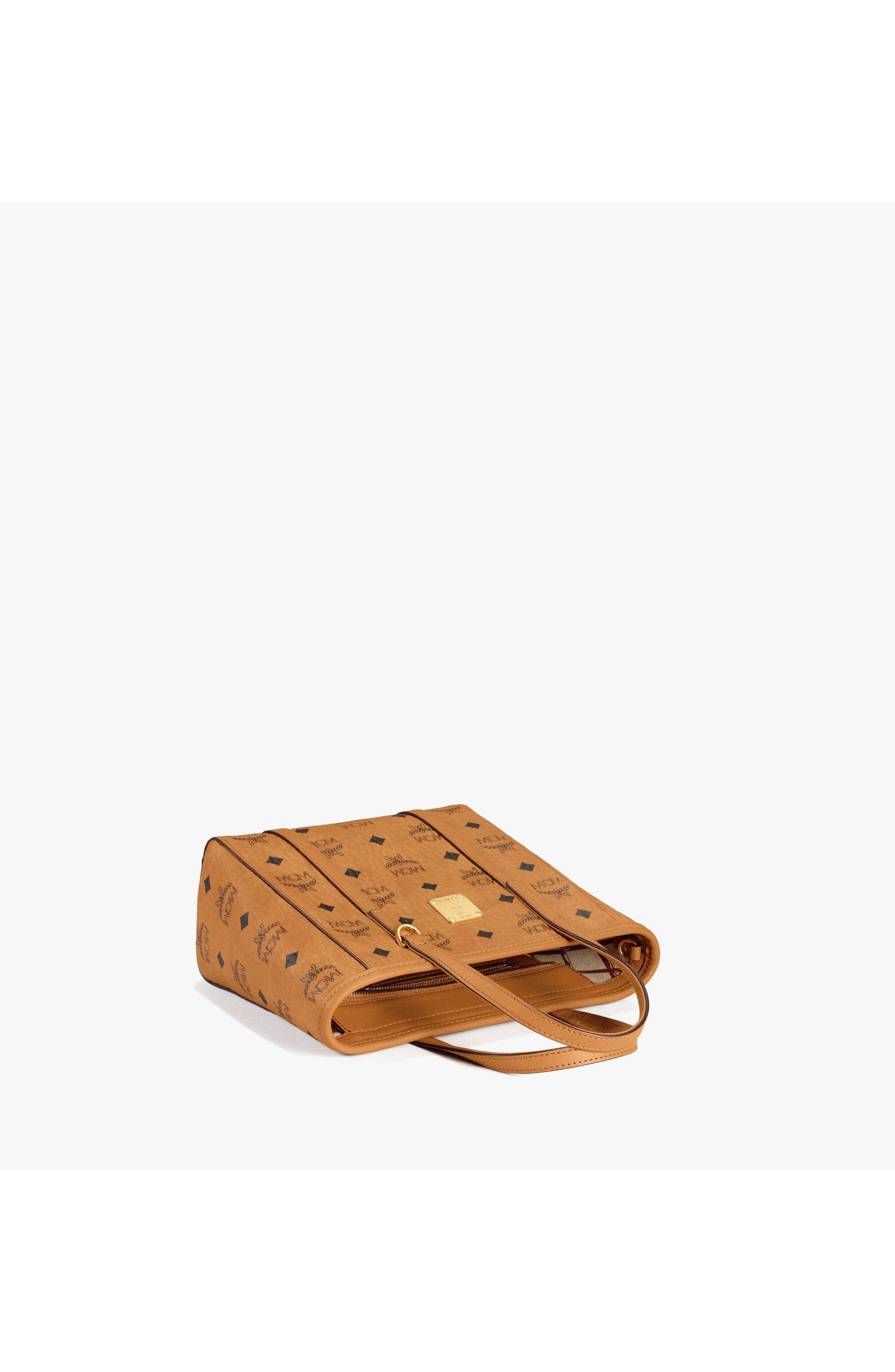 Mini Toni Top-Zip Shopper in Visetos, Alternate, color, Cognac