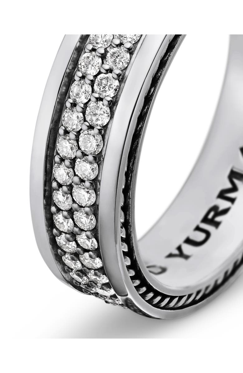 David Yurman Streamline Two-Row Band Ring with Diamonds, Alternate, color, 