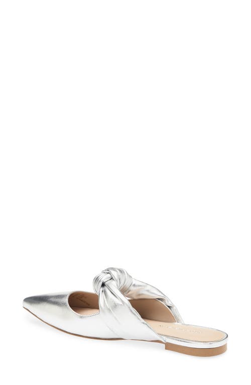 Stuart Weitzman Solange Knotted Mule In Silver