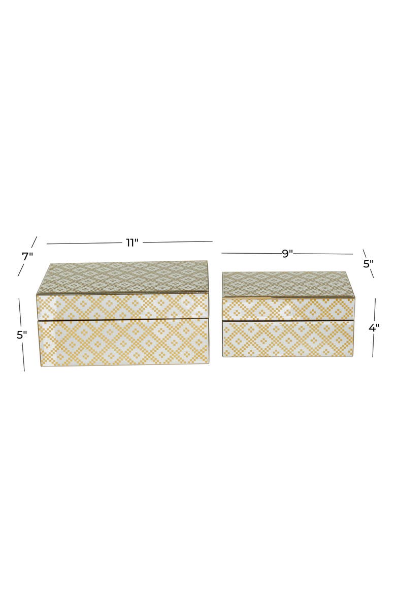 VIVIAN LUNE HOME Gold Glass Geometric Box with Glass Sides - Set of 2, Alternate, color,