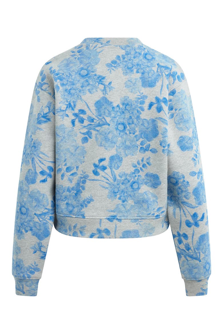 Classic Embroidered Floral Crop Cotton Blend Sweatshirt, Alternate, color, DISTRESS FLORAL PRINT
