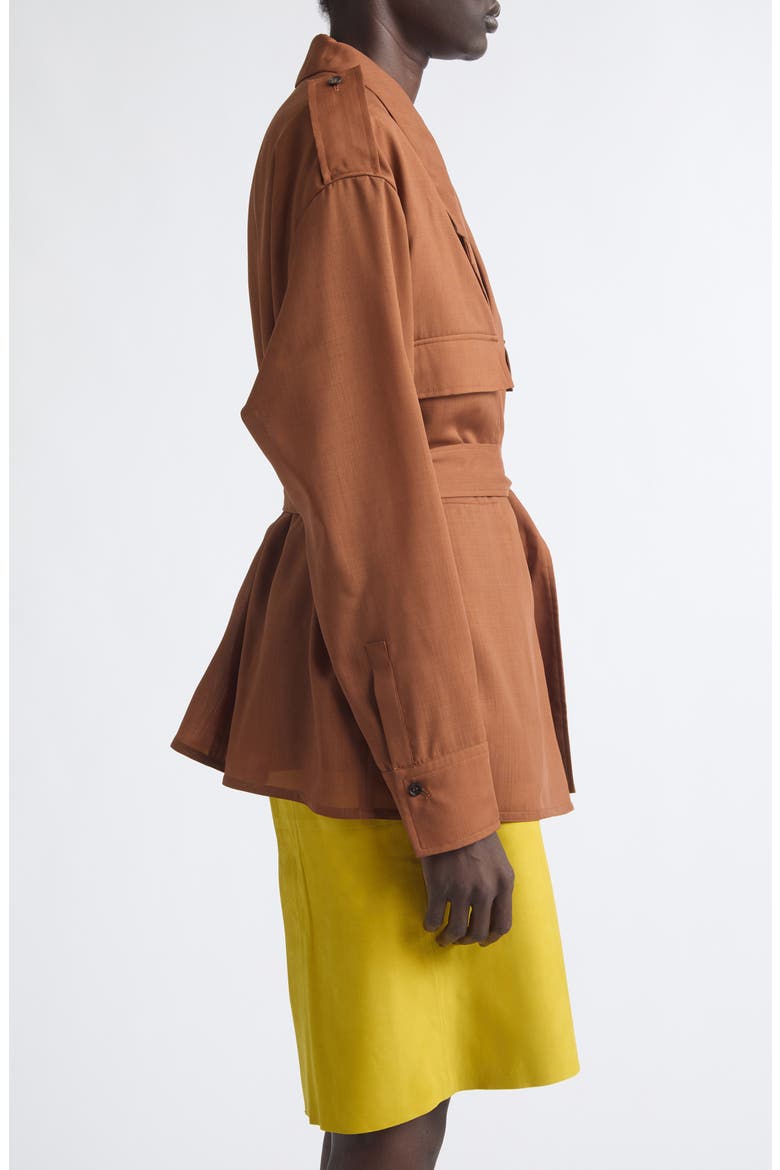 Wool Deconstructed Trench Blazer, Alternate, color, COGNAC