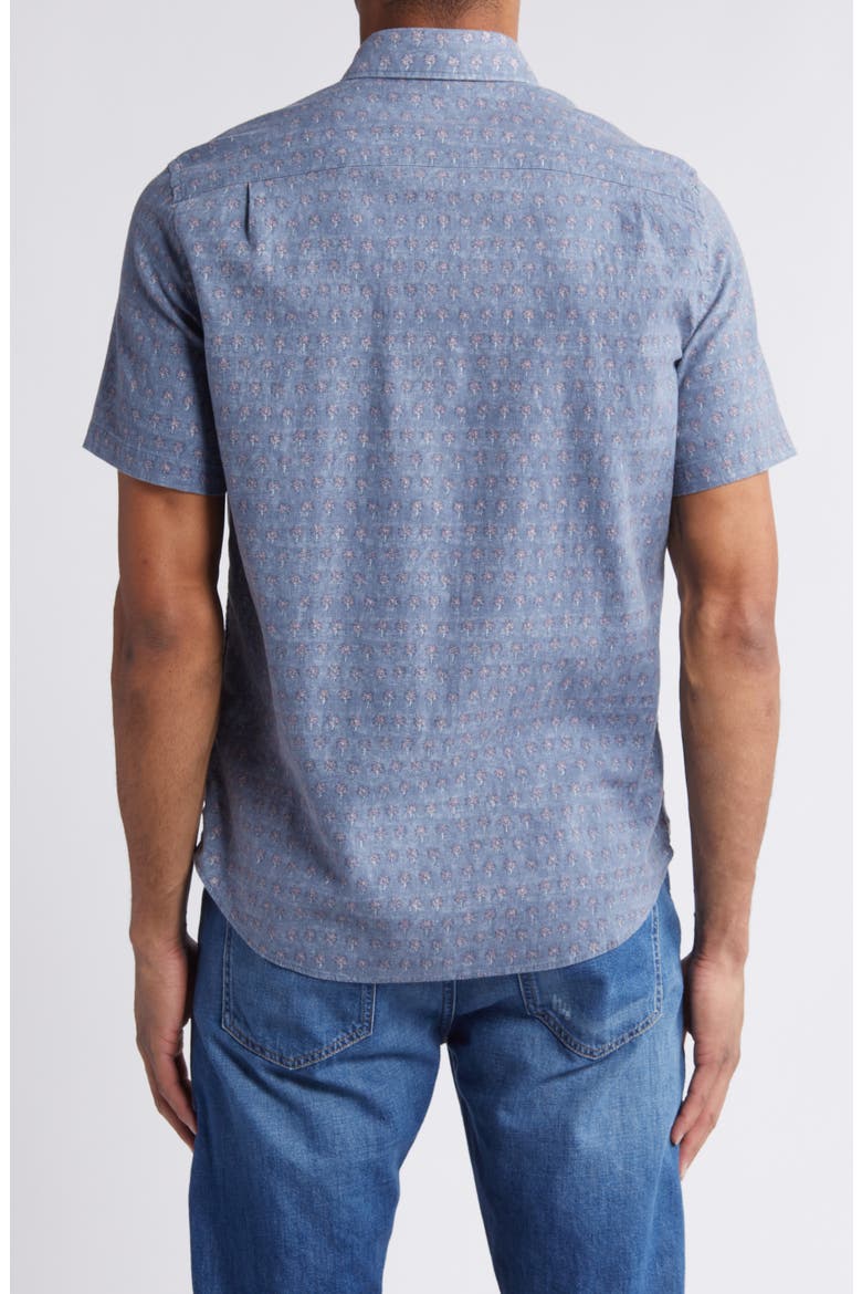 Breeze Short Sleeve Button-Down Shirt, Alternate, color, PARADISE PALM