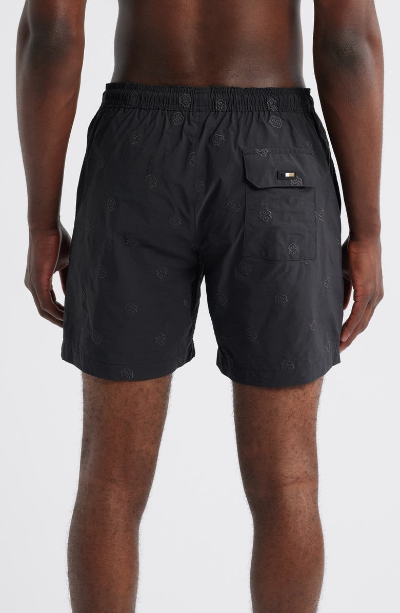 BOSS Jean Swim Trunks, Alternate, color, Black