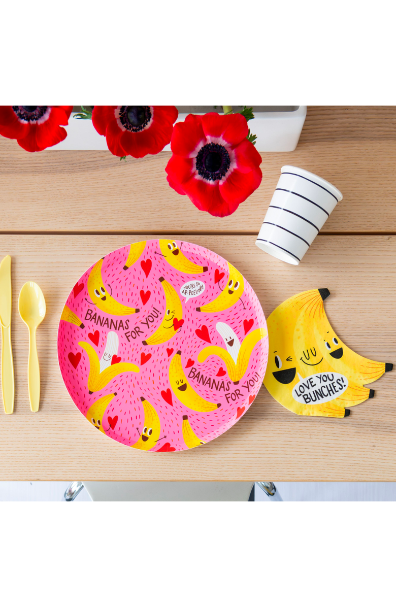 Daydream Society Bananas For You Large Valentine's Day Plates, Alternate, color, Assorted Pre-Pack