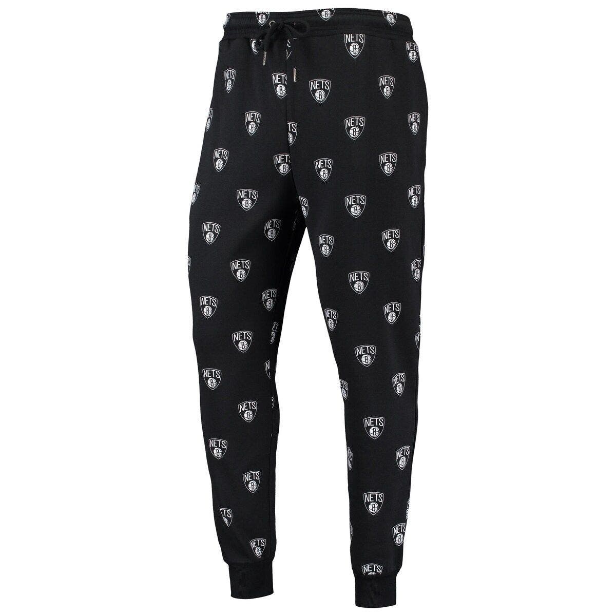 Black Brooklyn Nets Allover Logo Jogger Pants - image 2