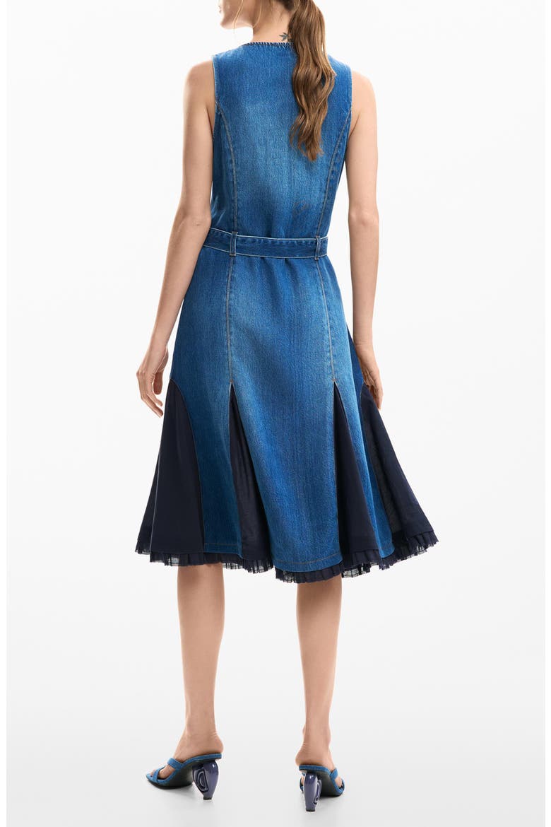 Sleeveless Denim Dress, Alternate, color, MEDIUM BLUE
