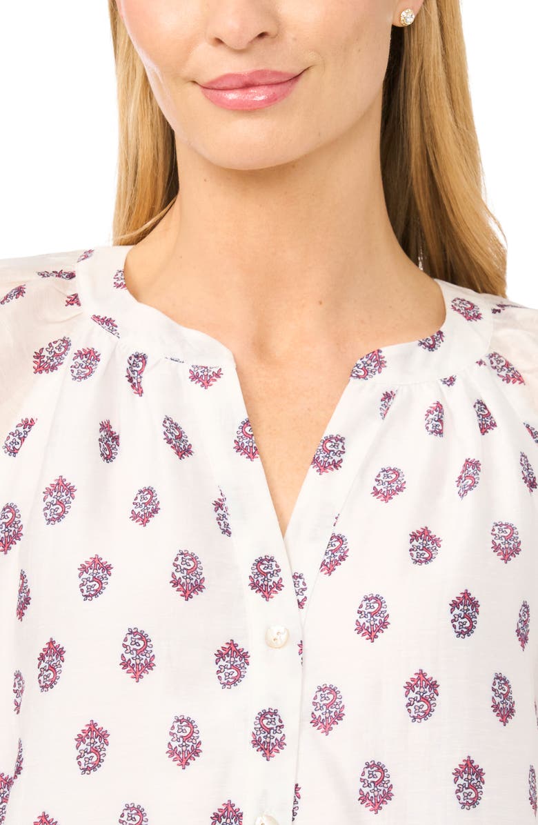 Halogen<sup>®</sup> Floral Raglan Sleeve Button-Up Shirt, Alternate, color, 