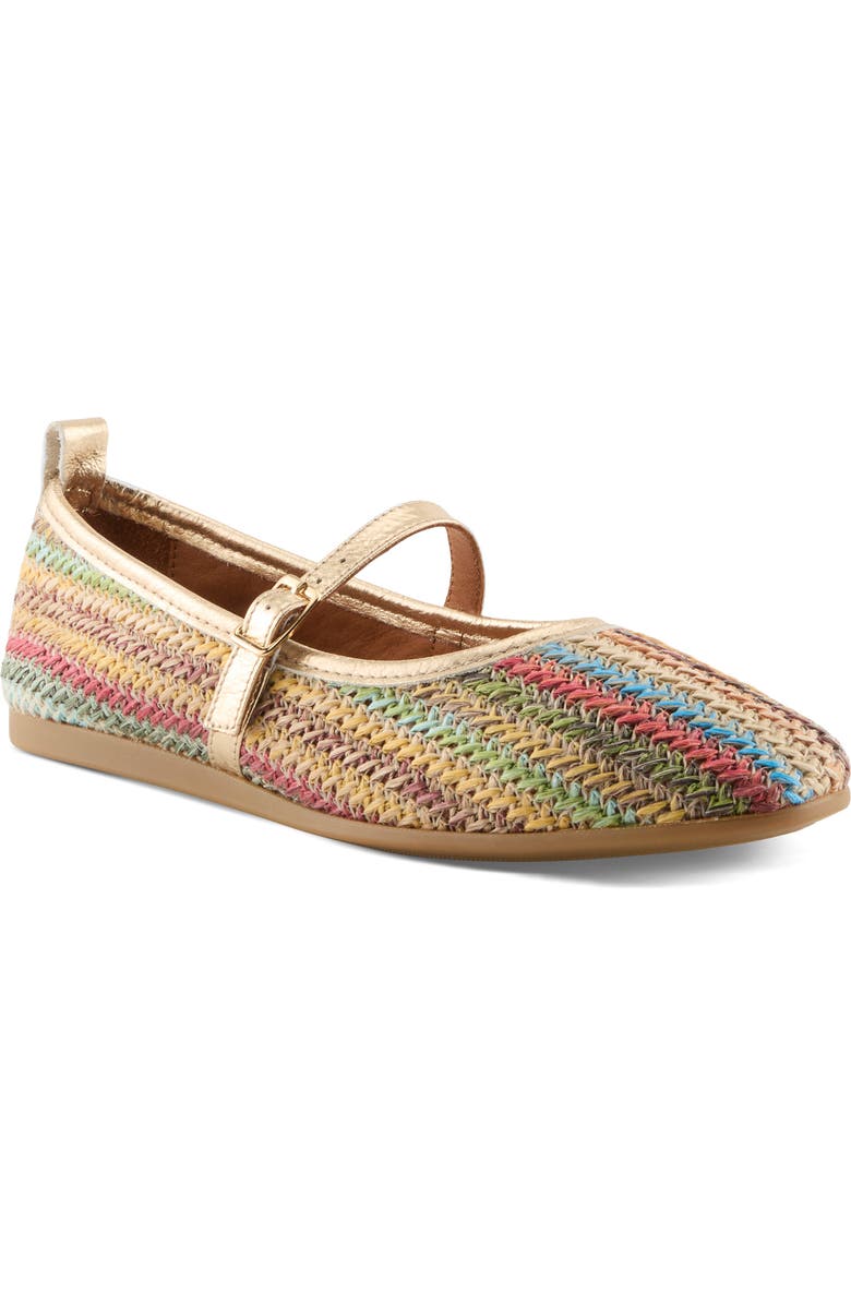 AZURA BY SPRING STEP Multicolor Raffia Ballet Flat, Main, color, Rainbow