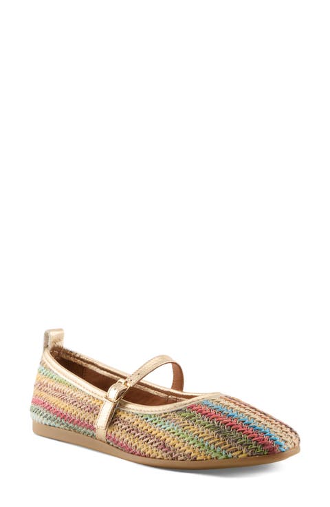 Multicolor Raffia Ballet Flat (Women)