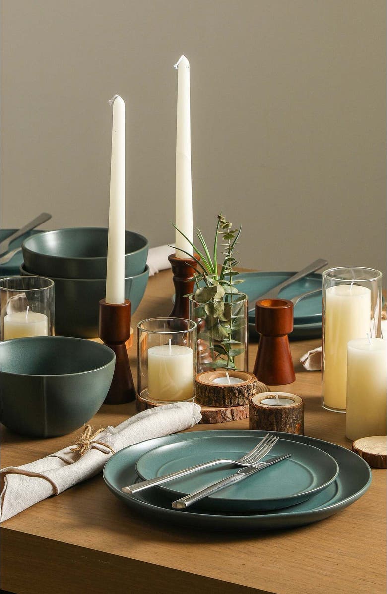 Stone Lain Infinity Stoneware 12-Piece Dinnerware Set, Alternate, color, Green
