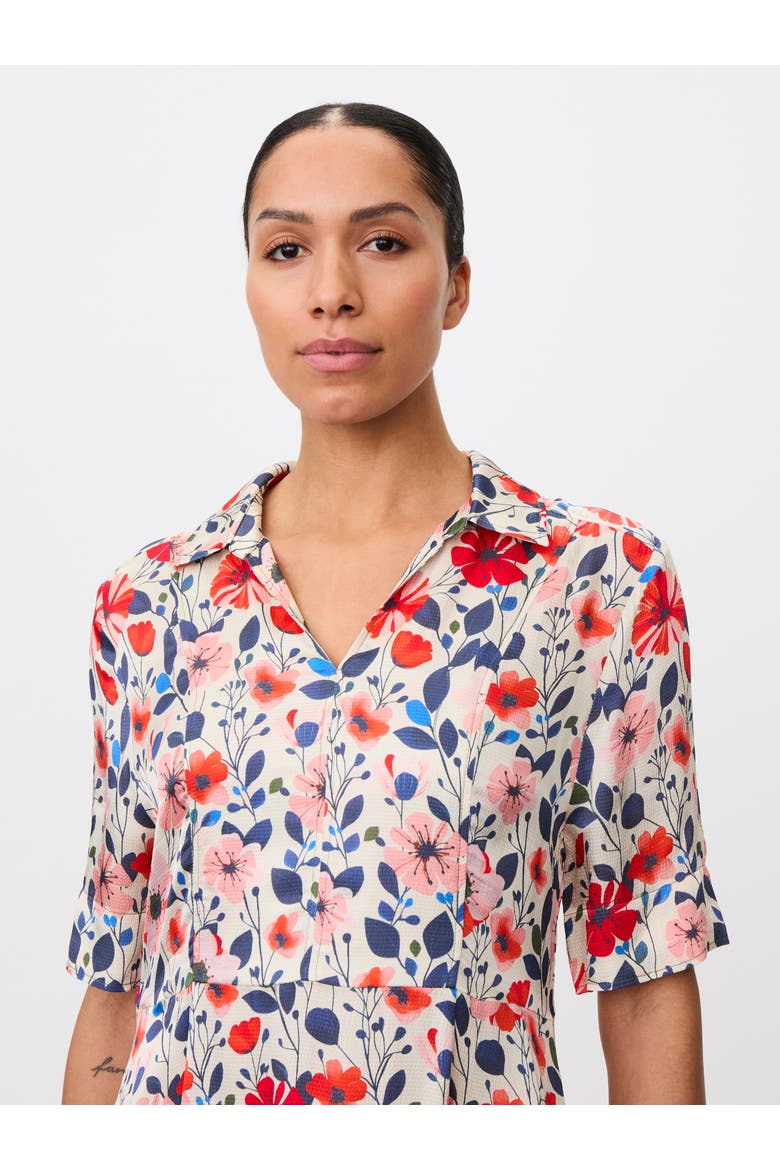 Collared Midi Shirt Dress, Alternate, color, Poinsettia